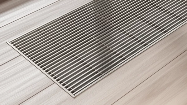Linear stainless steel grille